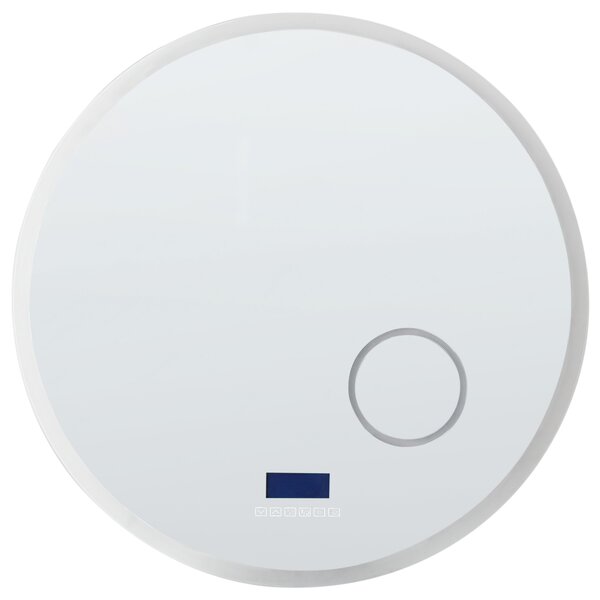 Kúpeľňové nástenné LED zrkadlo strieborné okrúhle 80 x 80 cm s Bluetooth reproduktorom
