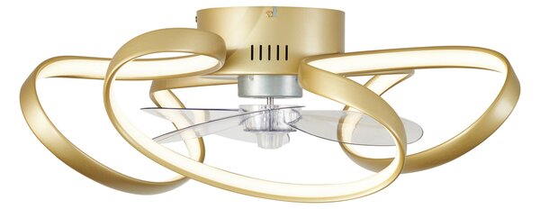 Stropný ventilátor mosadzný 55 cm vrátane LED stmievateľný s diaľkovým ovládaním - Mandy