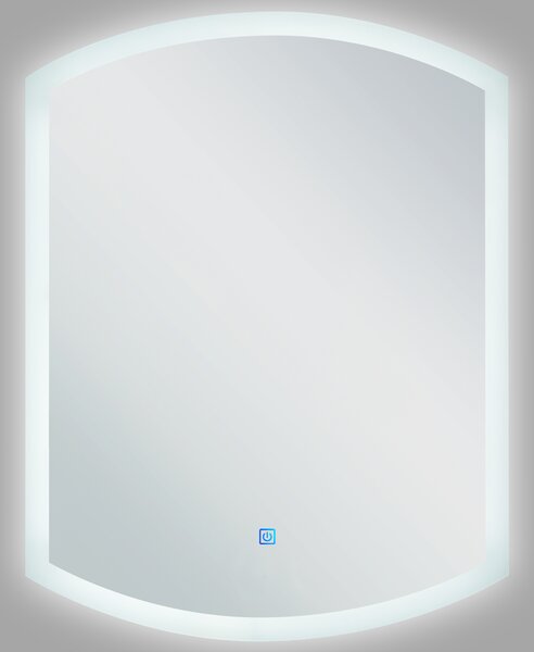 Nástenné kúpeľňové zrkadlo strieborné 60 x 78 cm oválne moderné súčasné kozmetické LED zrkadlo