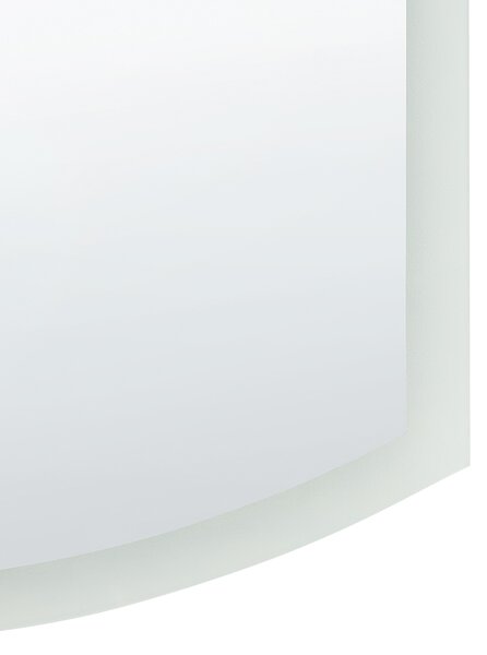 Nástenné kúpeľňové zrkadlo strieborné 60 x 78 cm oválne moderné súčasné kozmetické LED zrkadlo
