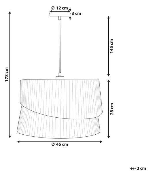 Závesná lampa béžová polyesterové terylénové tienidlo 178 cm závesné svietidlo moderný boho dizajn