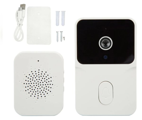 Bezdrôtový WiFi videozvonček s vnútornou jednotkou – biely