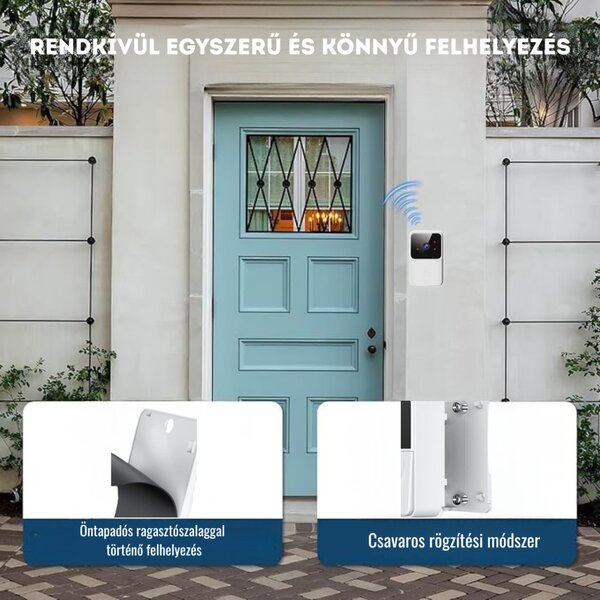 Bezdrôtový WiFi videozvonček s vnútornou jednotkou – biely