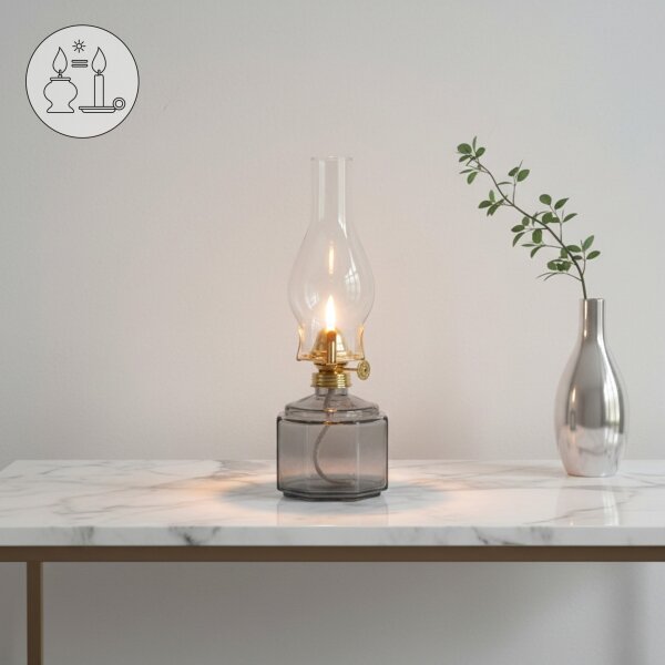 Brilagi - Petrolejová lampa MERLIN dymovo-šedá