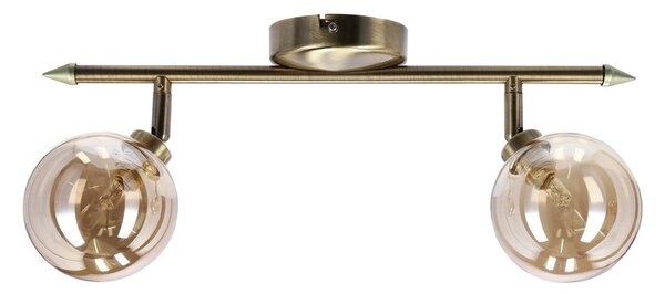 Stropné svietidlo v bronzovej farbe so skleneným tienidlom ø 10 cm Rodia – Candellux Lighting