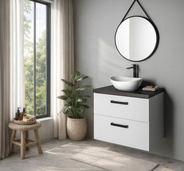 Aqualine Aqualine, VEGA doska pod umývadlo 52x45cm, dub čierny, VG655