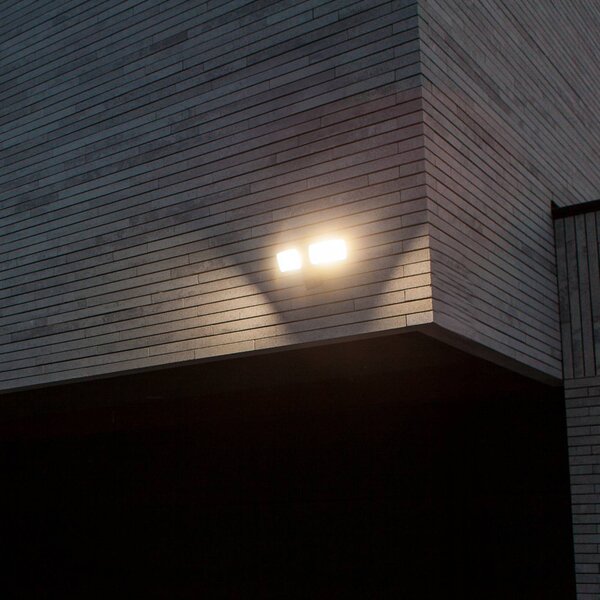 Vonkajší nástenný reflektor s LED senzorom CHIMERA, čierny, 2-pl., IP54, Čierna, Plast, Nástenné svietidlo