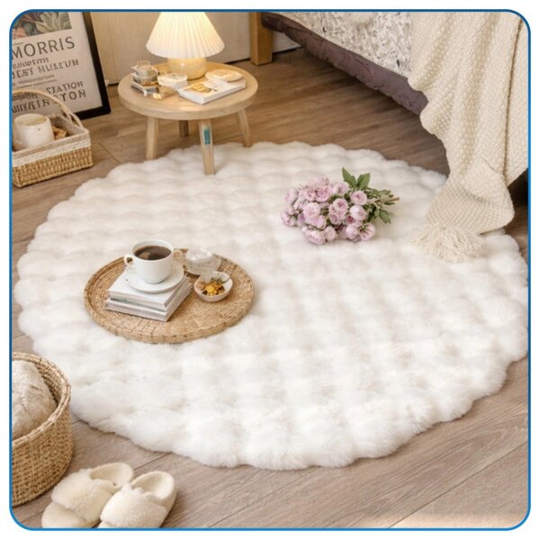 Koberec Rabbit Bubble biely kruh