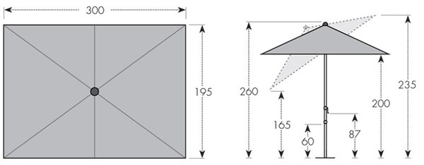 Doppler EXPERT záhradný slnečník 300 x 200 cm čierna Doppler