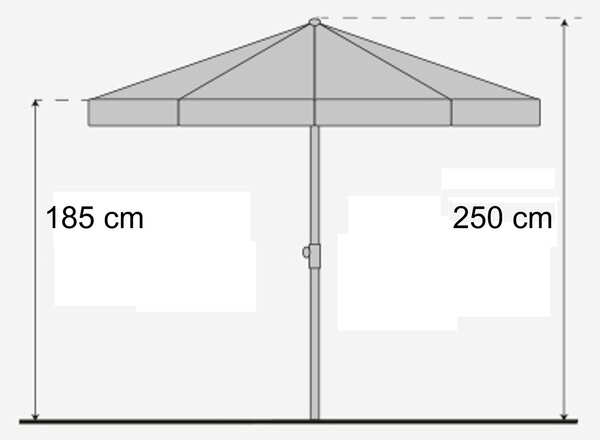 Derby MEXICO záhradný slnečník 240 cm červený Derby