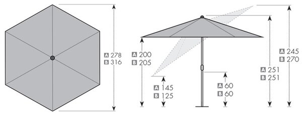Doppler ACTIVE záhradný slnečník 280 cm sivý Doppler