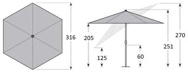 Doppler ACTIVE záhradný slnečník 320 cm červený Doppler