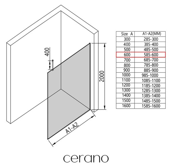 CERANO - Sprchová zástena Walk-in Onyx Top Round Ľ/P - 8 mm - guľatá vzpera - zlatá, mliečne sklo - 60x200 cm