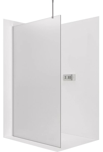 CERANO - Sprchová zástena Walk-in Onyx Top Round Ľ/P - 8 mm - guľatá vzpera - chróm, mliečne sklo - 40x200 cm