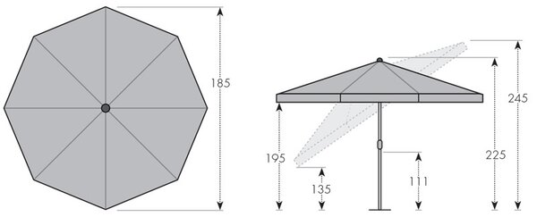 Doppler ACTIVE záhradný slnečník 200 cm bordó Doppler