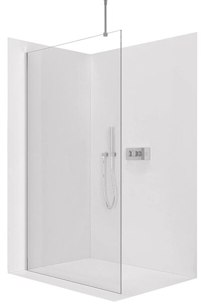 CERANO - Sprchová zástena Walk-in Onyx Top Round Ľ/P - 8 mm - guľatá vzpera - chróm, transparentné sklo - 40x200 cm