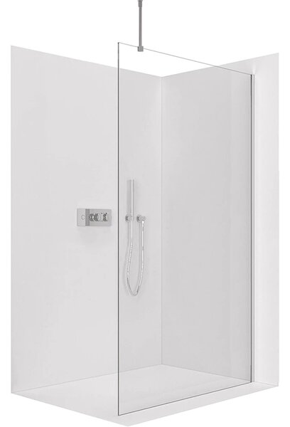 CERANO - Sprchová zástena Walk-in Onyx Top Round Ľ/P - 8 mm - guľatá vzpera - chróm, transparentné sklo - 40x200 cm