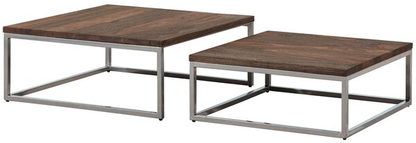 LOUNGE Konferenčný stolík dvojset palisander hnedý olejovaný