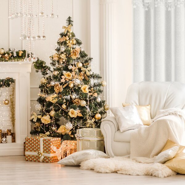 VIANOČNÁ ZÁCLONA NA KRÚŽKOCH XMAS 140X250 CM HVIEZDY