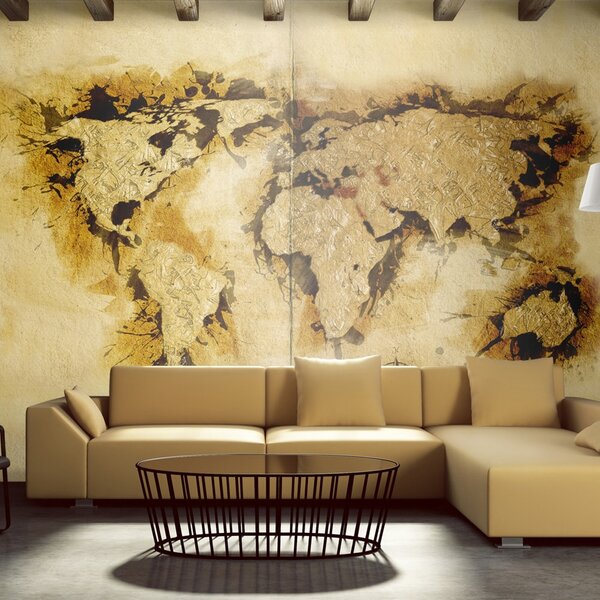 Fototapeta mapa pokladov - Gold-diggers' map of the World