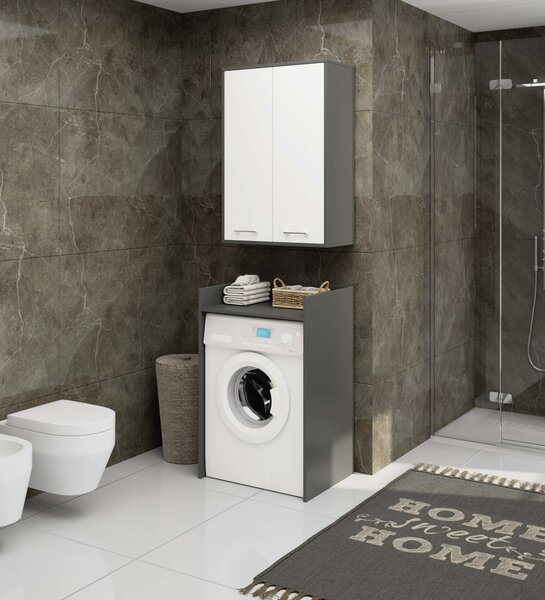 Ak furniture Závesná kúpeľňová skrinka Fin W64 64 cm grafit/biela