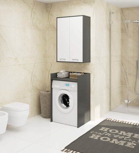 Ak furniture Závesná kúpeľňová skrinka Fin W64 64 cm grafit/biela