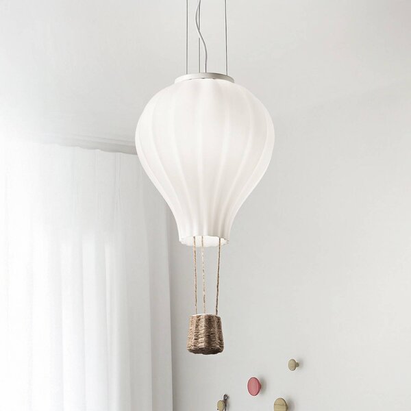 Závesné svietidlo Ideal Lux Dream Big, biele, opálové sklo, Ø 42 cm, Biela / opálová, Obývacia izba / jedáleň, Sklo, Moderný, Závesné svietidlo