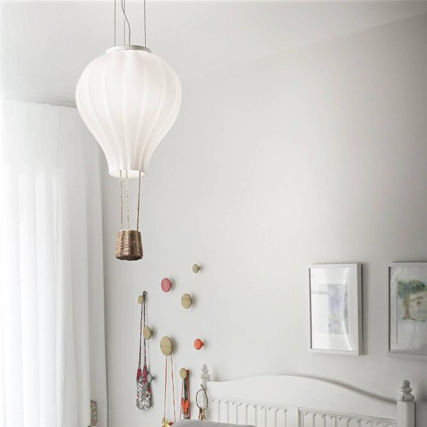 Závesné svietidlo Ideal Lux Dream Big, biele, opálové sklo, Ø 42 cm, Biela / opálová, Obývacia izba / jedáleň, Sklo, Moderný, Závesné svietidlo
