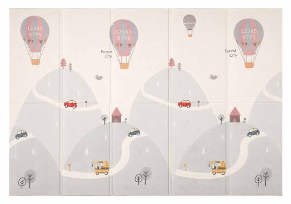KIK Detská penová podložka 150x200 cm, dvojstranná skladacia, Street Designs