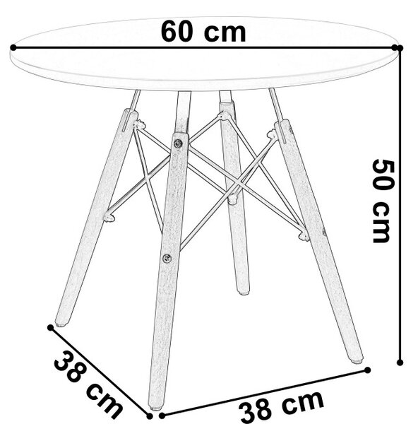 Konferenčný stolík PARIS DTW 60 cm biely
