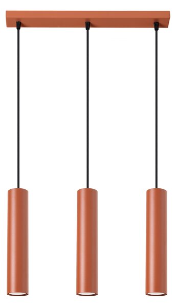 Závesné svietidlo Lagos, 3x oranžové kovové tienidlo