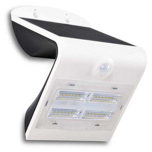 V-TAC Biele LED solárne svietidlo 3W so svetelným senzorom