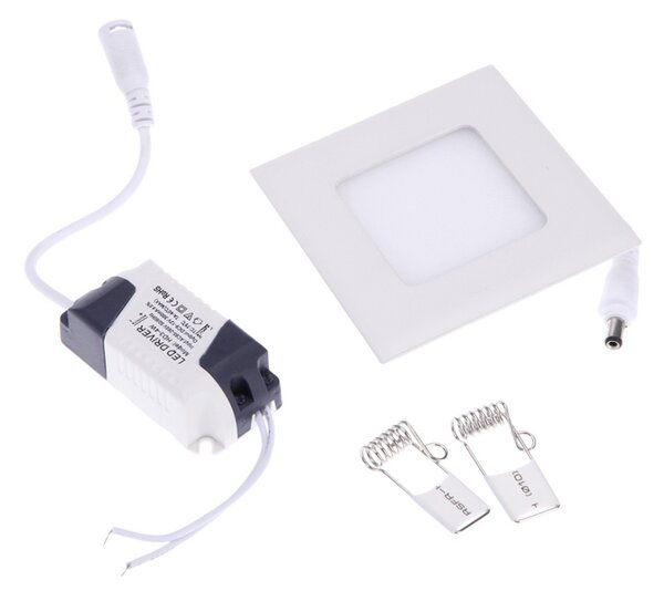 V-TAC Hranatý zapustený LED mini panel 3W ALU, Teplá biela 2500 - 3000K