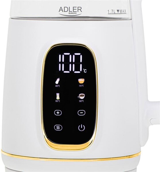 Adler AD1305wg - Rýchlovarná kanvica bielo-zlatá