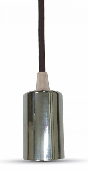 V-TAC Chrómová závesná lampa s farebným káblom (14 farieb), Čierna