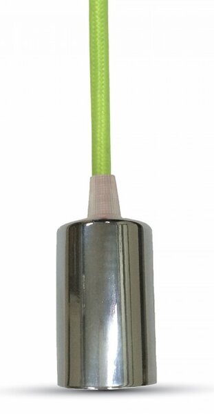 V-TAC Chrómová závesná lampa s farebným káblom (14 farieb), Zelená