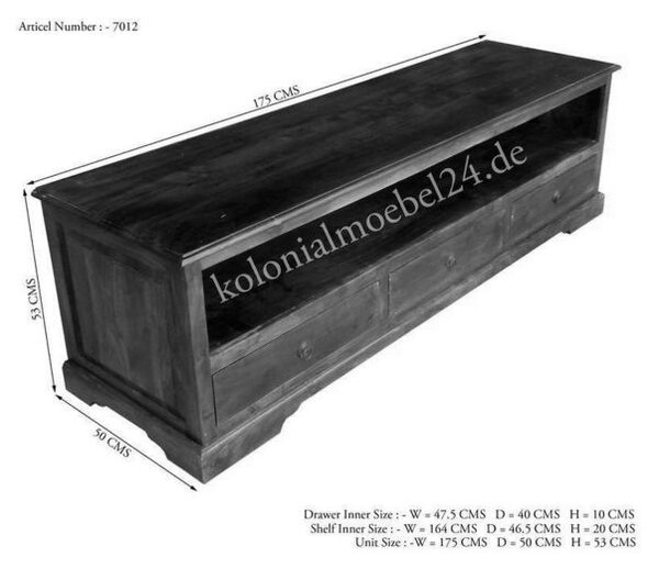CAMBRIDGE HONEY TV stolík 176x50 cm, akácia