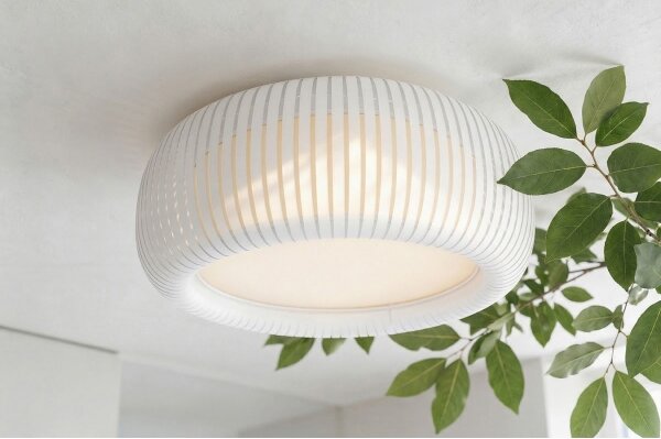 Stropné svietidlo STRIPES 2xE27/40W/230V pr. 55 cm biela/krémová