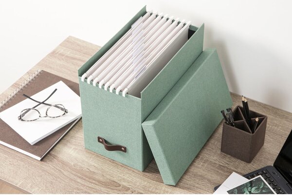 Zelený kartónový organizér na dokumenty Johan Canvas Paper Laminate – Bigso