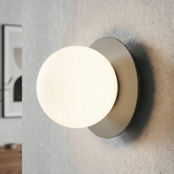 EMIBIG LIGHTING Nástenné svetlo Minerva, opálová/béžová, Ø 15 cm, sklo/kov, E14, Krémová / jantárovo žltá, Obývacia izba / jedáleň, Sklo, Moderný, Nástenné svietidlo