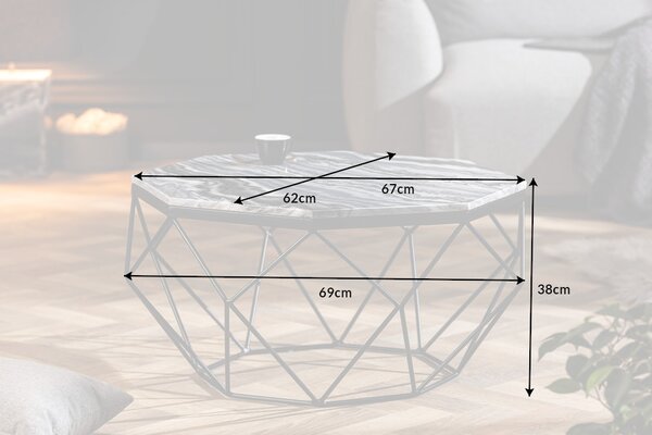 Konferenčný stolík DIAMANT 70 cm - sivá