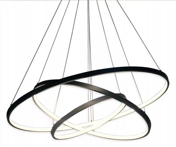 LED luster na lanku LED/90W/230V pr. 80 cm čierna