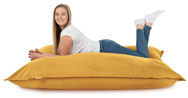 Vankúš na sedenie horčicový plyš
