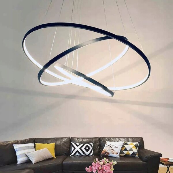 LED luster na lanku LED/90W/230V pr. 80 cm čierna