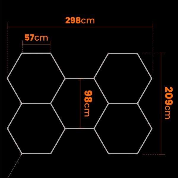 LED stmievateľné stropné svietidlo HEXAGON LED/240W/85-265V 5000K CRI 90 IP54 biela
