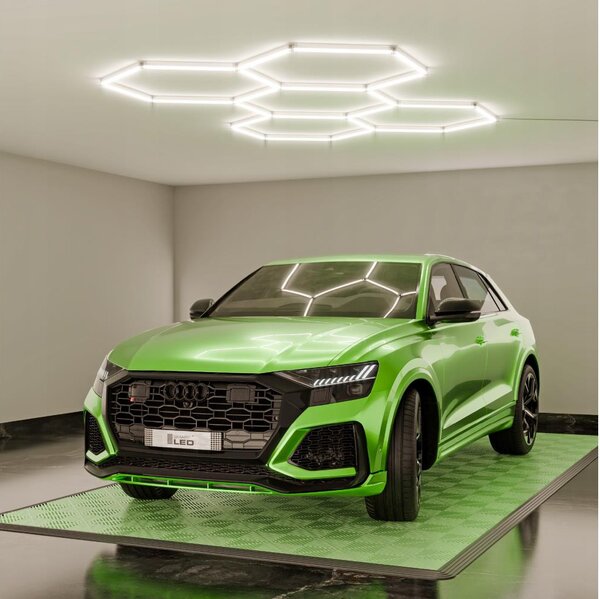 LED stmievateľné stropné svietidlo HEXAGON LED/240W/85-265V 5000K CRI 90 IP54 biela