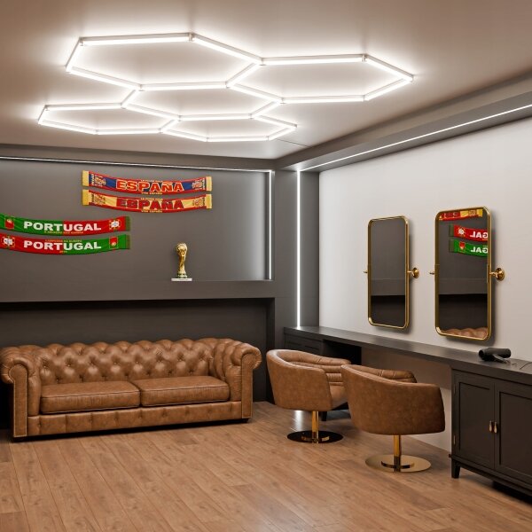 LED stmievateľné stropné svietidlo HEXAGON LED/240W/85-265V 5000K CRI 90 IP54 biela