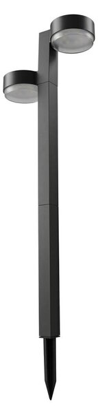 Solárna LED lampa 2xLED/1W/3,7V 1200 mAh 55 cm IP65 čierna