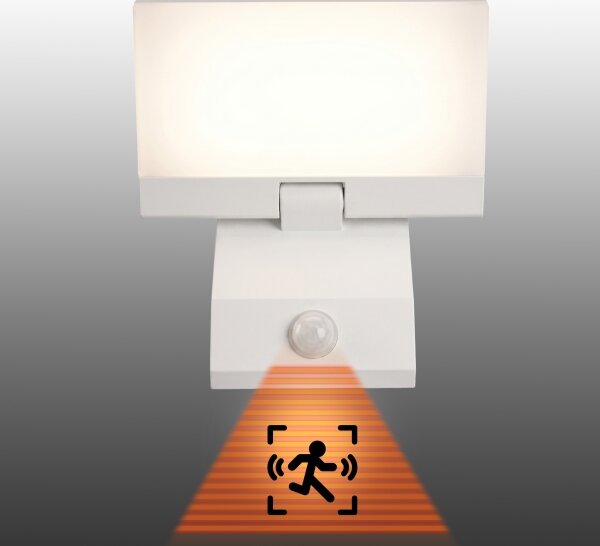LED Vonkajšie nástenné svietidlo so senzorom LED/18W/230V IP44 biele