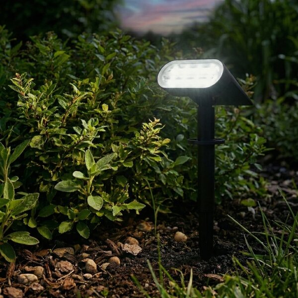 LED solárna lampa 2 v 1 LED/3,7 V 1200 mAh IP54 čierna